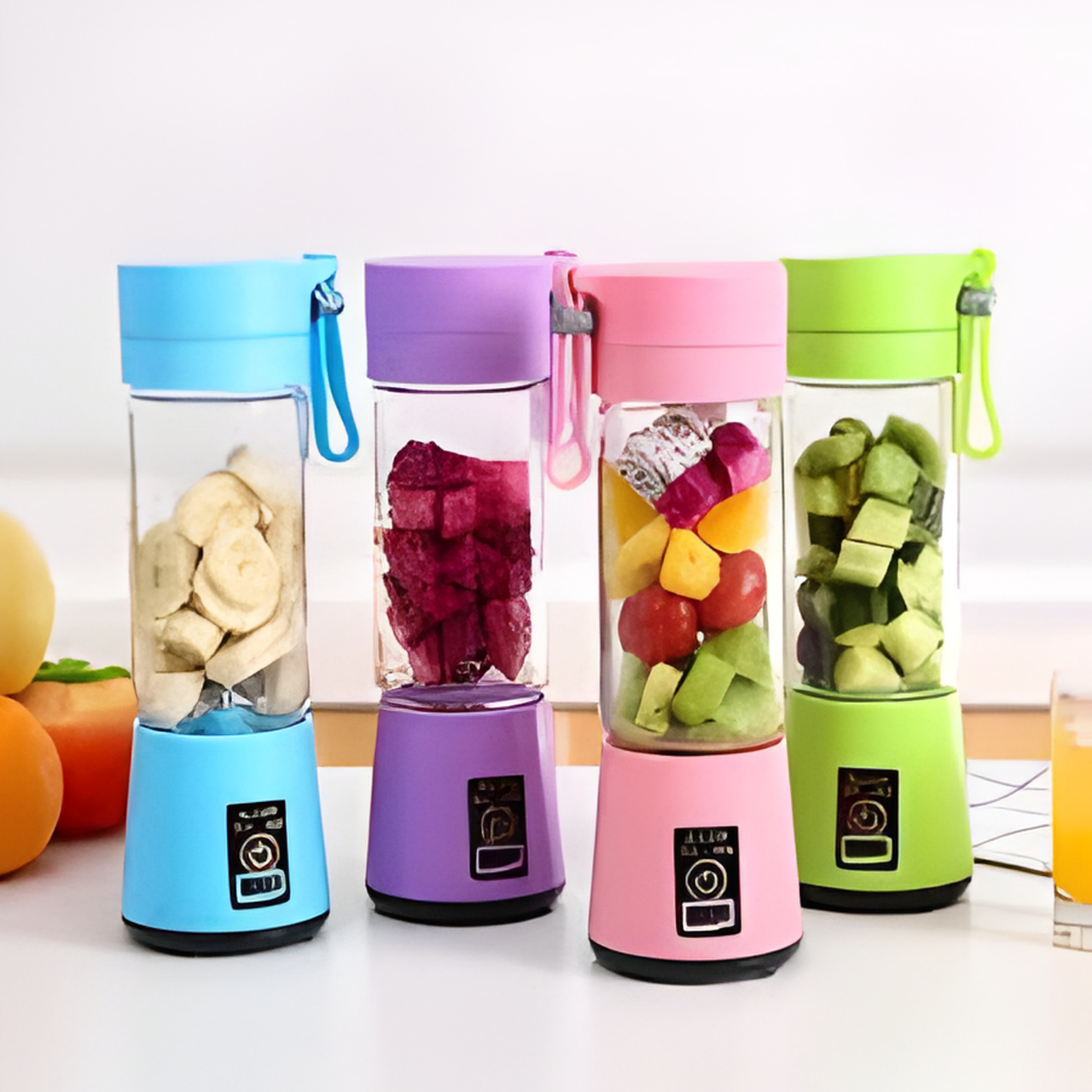 Portable USB Juicer Blender 380ml – 6 Blade Mini Smoothie Maker