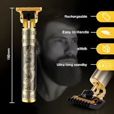 Vintage T9 Dragon Style Professional Hair Trimmer Rechargeable Metal Barber Clipper for Men