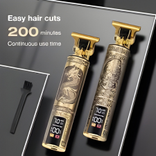 Vintage T9 Dragon Style Professional Hair Trimmer Rechargeable Metal Barber Clipper for Men