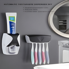 Automatic Toothpaste Dispenser Wall Mounted Toothbrush Holder Set Toothpaste Squeezer Organizer