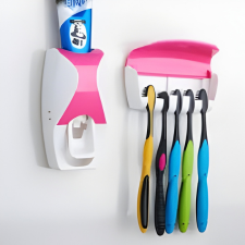 Automatic Toothpaste Dispenser Wall Mounted Toothbrush Holder Set Toothpaste Squeezer Organizer