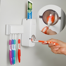 Automatic Toothpaste Dispenser Wall Mounted Toothbrush Holder Set Toothpaste Squeezer Organizer