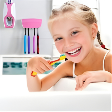 Automatic Toothpaste Dispenser Wall Mounted Toothbrush Holder Set Toothpaste Squeezer Organizer