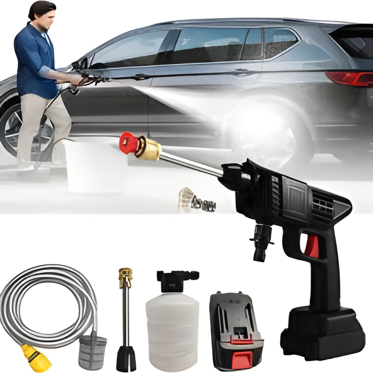 48V Cordless Car Washer Gun High Pressure Portable Cleaner